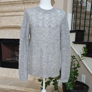 Magaschoni Super Soft Mohair Blend Gray Crew Neck Sweater